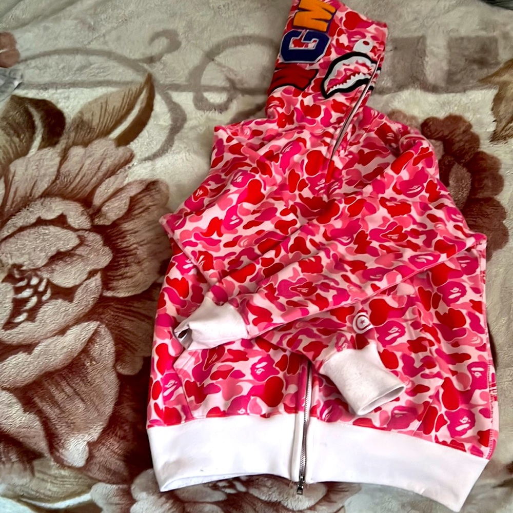 Pink bape hoodie for sell